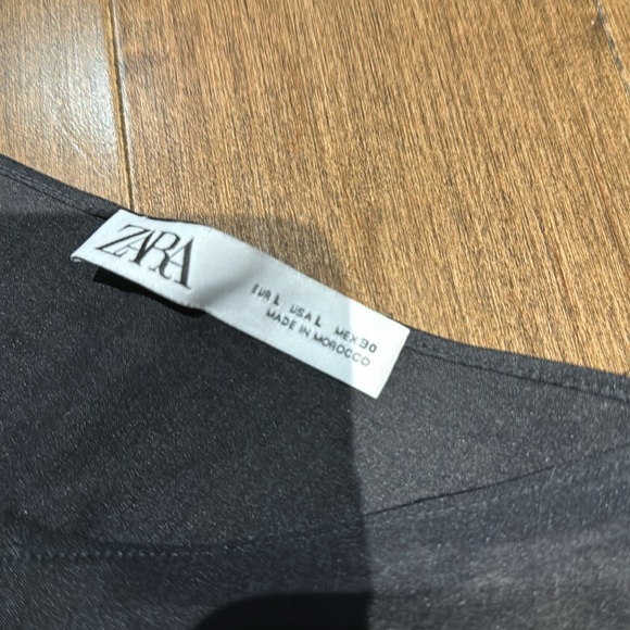 Zara black stretch top sz l - Picture 2 of 3